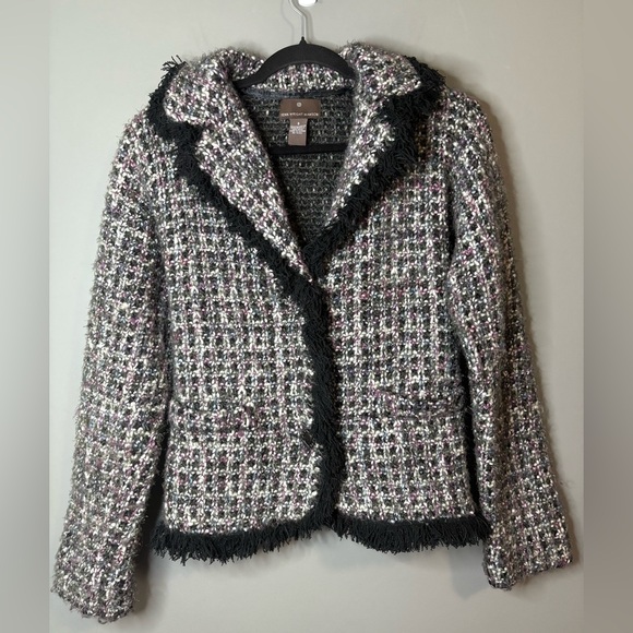 Fenn Wright Manson Tweed Jacket S | Fringe Trim Wool Blend Blazer - Picture 2 of 7